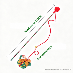 PAIPET Baguette de <span class=keywords><strong>chat</strong></span> de Noël, jouet en peluche sur corde avec clochette dans un coffret cadeau, jouet interactif pour <span class=keywords><strong>chat</strong></span> d'intérieur, vente en gros - Product Image 3