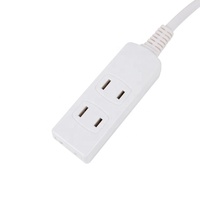 Prise multiple électrique portable 15A 125V PSE Mini blanche, un vers trois, avec rallonge à 2 broches, fiche coudée, cuivre et PVC