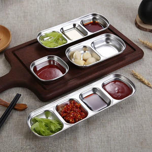 Set di Ciotole <span class=keywords><strong>per</strong></span> Salse in Acciaio Inox 304 da 1-4 Scomparti <span class=keywords><strong>per</strong></span> Salsa di Soia, Aceto, BBQ, Hotpot, Snack Coreani, Feste, Casa, <span class=keywords><strong>Ristorante</strong></span> - Product Image 4