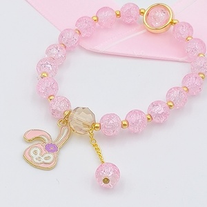 Braccialetto di Moda con Perline in Cristallo Imitazione Giada, Gioiello con Fiori e Farfalle per Ragazze - Product Image 5