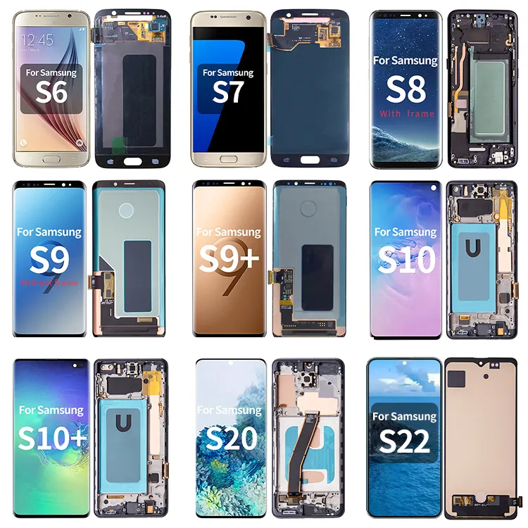 Tela lcd para smartphone samsung galaxy, tela de toque lcd para samsung galaxy s5 s6 s7 s8 s9 s10 s20 s21 e samsung s8 s9 s10 s20 plus