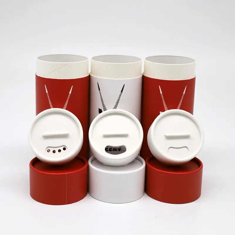 Benutzer definierte Druck Eco Meersalz Gewürz pulver Lebensmittel verpackung Luxus Runde Karton Kanister Leere Papier röhre mit Top Shaker