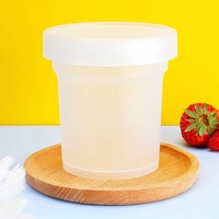 500ml PP 16 oz lege plastic ijsroom- en congee verpakkingen, fruit- en taro-balletjes verpakkingsdoos, ijsroomtaartbeker