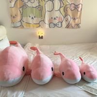 Niedliches Delfin-Plüschkissen in Verschiedenen Größen Flauschiges Stofftier Meerestier-Spielzeug Langes Körperkissen für Zuhause Schlafzimmer Sofa Dekoration