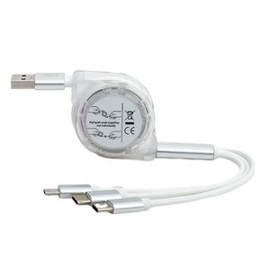 Câble de charge rapide 3 en 1 USB Type C personnalisé avec logo promotionnel 1M pour les entreprises - Product Image 1