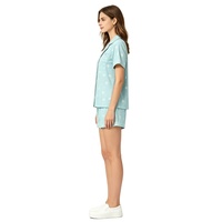 Ensemble de pyjama tricoté décontracté pour femme, personnalisable, brodé à la machine, imprimé sur mesure, respirant, boutonné, confortable pour l'été