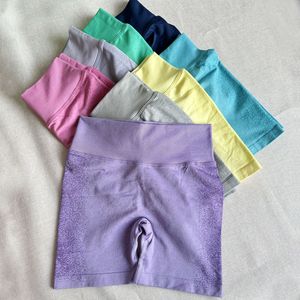 Vente chaude Logo Personnalisé Séchage Rapide Trois Section <span class=keywords><strong>Taille</strong></span> Lifting Sans Couture <span class=keywords><strong>Taille</strong></span> Basse Shorts De Sport Gym Yoga Shorts pour Femmes - Product Image 3