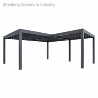 Pergola électrique à lames orientables en aluminium 3x4m avec télécommande, abri solaire extérieur pour piscine