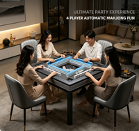 Table de mahjong automatique haut de gamme avec pieds en acier inoxydable, pour 4 joueurs, plateau en métal durable de qualité supérieure, double usage