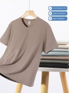 <span class=keywords><strong>T</strong></span>-Shirt da Uomo con Scollo <span class=keywords><strong>a</strong></span> <span class=keywords><strong>V</strong></span> in Poliestere Abbigliamento Estivo Magliette da Uomo di Alta Qualità - Product Image 6