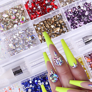 คริสตัลตกแต่งเล็บ 21 ช่องสีสันสดใส คริสตัล DIY AB รูปทรงผสมสีรุ้ง แฟนซี แบบหลังแบน แฟชั่น ประดับด้วยคริสตัลแก้ว 3 มิติ - Product Image 2