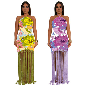 La dernière robe décontractée sexy sans manches et dos nu à franges pour femme, collection été 2026, best-seller - Product Image 2