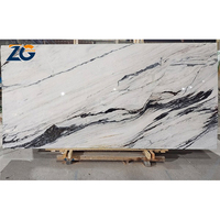 ZGSTONE avec des veines noires dalle de pierre naturelle marbre naturel usine directe Panda dalle de marbre blanc Bookmatch pour mur