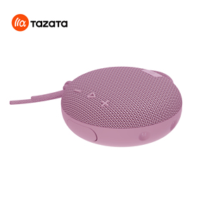 Portable Bluetooth <b>Speaker</b> <b>Mini</b> Round Wireless Stereo Sound Outdoor Use Pink Mesh Design With Carry Strap - Product Image 3