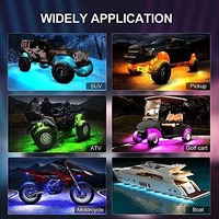 Venta al por mayor 12 en 1 12V 12W RGB LED Rock Light Wheel Underglow para Universal Car APP Control remoto Music Sync Offroad Rock Light