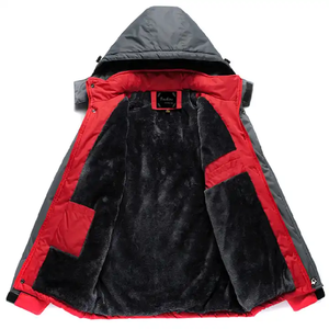 Vente en gros de vestes de bombardier de travail d'hiver de pluie en plein air pour hommes manteaux coupe-vent imperméable à l'eau avec fermeture éclair à capuche pour hommes J0037 - Product Image 5