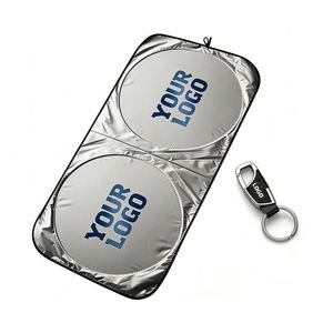 แผ่นบังแดดหน้ารถแบบกันรังสียูวี พิมพ์โลโก้ตามสั่ง ขายส่ง สำหรับตัวแทนจำหน่ายรถยนต์ ของขวัญส่งเสริมการขายทางธุรกิจ - Product Image 1