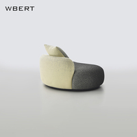 WBERT Villa italiana de gama alta salón de belleza Club sala de estar sofá ligero de lujo moderno negro blanco gradiente tapizado sofá arqueado