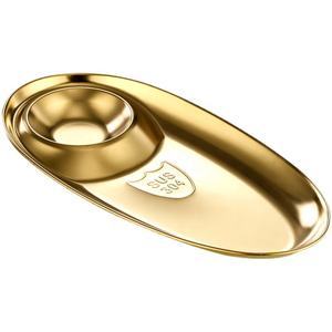 Plateau en acier inoxydable doré coréen, assiette principale d'assaisonnement ovale pour collation et boulettes, plateau à frites <span class=keywords><strong>français</strong></span> en métal pour restaurant 304 - Product Image 5