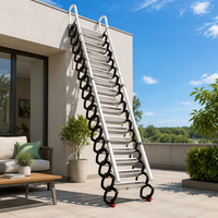 Escalier escamotable multifonctionnel industriel durable en acier galvanisé noir et aluminium, épaissi, invisible, pour intérieur