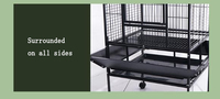 Vente en gros Grande cage en acier pour perroquets Cage à oiseaux avec toit Cage d'élevage