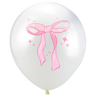 Ballons de décoration de fête d'anniversaire de filles blanches roses de 12 pouces avec ballon d'arrangement de décoration de nœud papillon