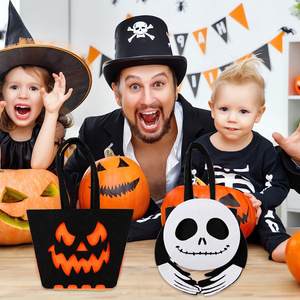 Sacs à bonbons décoratifs d'Halloween, fournitures pour fête d'Halloween, sacs cadeaux en feutre pour enfants, costumes de citrouille et de fantôme - Product Image 5