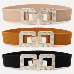 <span class=keywords><strong>Ceinture</strong></span> de luxe en spandex très élastique avec strass et <span class=keywords><strong>boucle</strong></span> à crochet, <span class=keywords><strong>ceinture</strong></span> décorative pour robe de soirée en cristal pour femme - Product Image 1