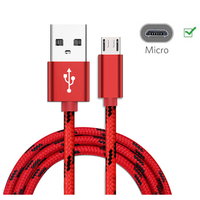 Menyesuaikan Pengisian Cepat 0.25 M 0.5 M 1 M 2 M 3 M Nilon Dikepang V8 Usb Mikro Sync Data kabel Charger
