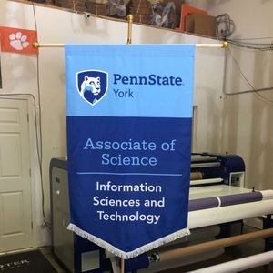 Custom Gonfalons for Graduation Commencement Ceremonies Sublimation Printing Fabric High School Championship Podium <b>Banner</b> - Product Image 3