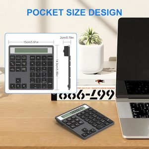 Teclado Numérico Externo Bluetooth de 34 Teclas, Teclado Numérico Inalámbrico de 2.4G con Pantalla - Product Image 2