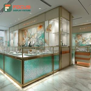 Minimalist Boutique Jewelry Display Cabinet Polished Surface Boutique Space Glass Showcase - Product Image 6