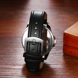 Montre à quartz vintage pour homme, bracelet souple simple, chiffres arabes, <span class=keywords><strong>grand</strong></span> cadran pour montres pour homme - Product Image 6