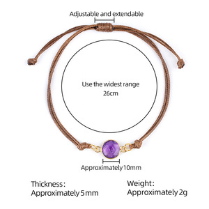 Pulsera de Cristal Natural con Hierro, Estilo Bohemio Retro, Tejida a Mano, Ajustable, con Facetas, Piedra Natural Original, <span class=keywords><strong>para</strong></span> Regalo - Product Image 4