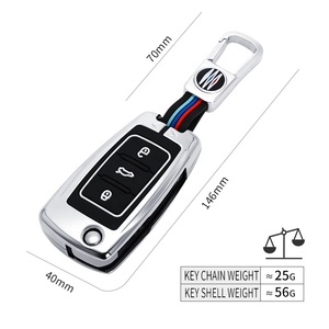 Housse de clé de voiture en alliage de zinc pour <span class=keywords><strong>VW</strong></span> Volkswagen Golf 7 MK7 Tiguan MK2 pour <span class=keywords><strong>Skoda</strong></span> Octavia A7 <span class=keywords><strong>Seat</strong></span> Ateca Leon FR 2 Ibiza - Product Image 3