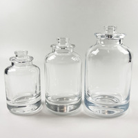 Flacon de parfum en verre de 30 ml, de luxe, de haute qualité, cylindrique, avec bouchon à vis et vaporisateur rond