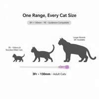 Cathéter pour chat FLUTD avec stylet
