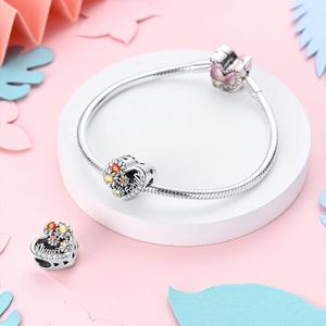 MULA 925 Sterling Silver Flower Series Charms Beads Zircon Tournesol Tulipe Pendentifs Fit Original Charm Bracelet - Product Image 4