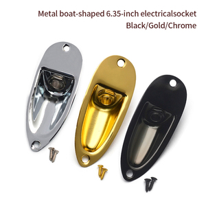 Prise de sortie pour amplificateur de guitare électrique en métal chromé 6,35 mm, trou de connexion, prise bateau, pièces pour instruments à cordes - Product Image 2