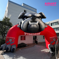 Arche gonflable géante de 5 m en forme de bouledogue avec logo personnalisé pour la publicité d'événements sportifs et de marathons