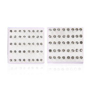 Stud <b>Earrings</b> Set Micro Insert Steel <b>Posts</b> For Women Anniversary Jewelry Yiwu Origin - Product Image 5