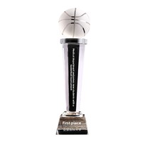 Trophée en verre cristal blanc personnalisé pour compétitions sportives créatives – Récompenses de basket-ball, badminton, tennis de table, football – Zhejiang
