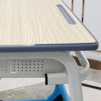 Meubles et équipements préscolaires indiens, ensemble de bureau et chaise double réglables pour élèves, table et chaise de classe primaire
