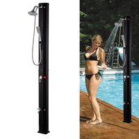 Colonne de douche grande capacité 40L en aluminium, douche portable d'extérieur pour piscine, accessoires ronds pour piscines et jardins
