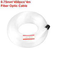 Fibre optique lumineuse, éclairage de embout de câble en plastique PMMA, 0.75mm x 450 pièces x 4M, pour décoration intérieure de Machine à Source de lumière ciel étoilé