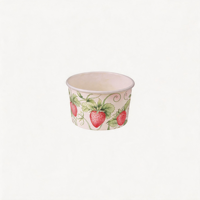 Gobelets à glace en papier recyclable à paroi simple, imprimés sur mesure, avec revêtement PE, 3oz-12oz, pour l'emballage de yaourts et de desserts