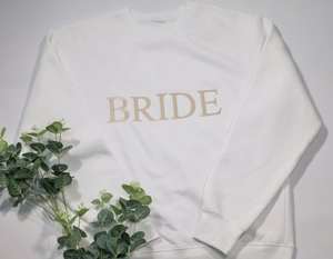 Custom Embroidery Logo <strong>Wifey</strong> Sweatshirt Crewneck Blank Autumn Bridal <strong>Hoodies</strong> &amp; Sweatshirts for Brides 100% Cotton Sweatshirt - Product Image 2