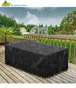 Housse de mobilier d'extérieur noire imperméable pour jardin patio