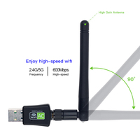 Antenne double bande rotative USB 2.0, 600 mb/s, Realtek (RTL8811CU), adaptateur WiFi de haute qualité, avec pilote gratuit