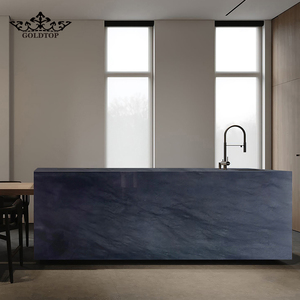 Dalle de pierre naturelle polie moderne GOLDTOP en quartzite gris carbone pour comptoir de cuisine, villa, appartement, hôtel - Product Image 4